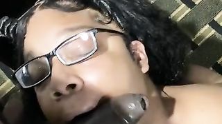 Transsexual give big black cock blowage