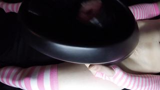 Sissy plays with fleshlight launch!! Arms free-for-all ejaculation!!