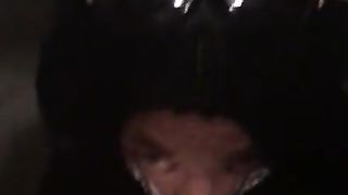 Lea fellates in the cellar