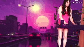 Beautiful Ladyboy have fun synth music