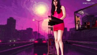 Beautiful Ladyboy have fun synth music