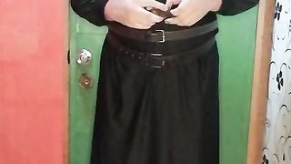 Crossdresser College Girl Self Restrain Bondage