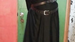 Crossdresser College Girl Self Restrain Bondage