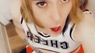 Trans Cheer Leader luving herself