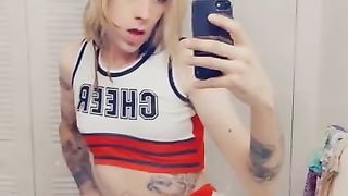 Trans Cheer Leader luving herself