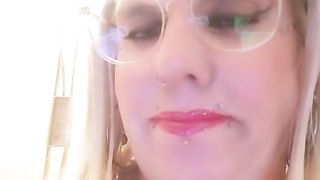 splendid towheaded TRANSSEXUAL smoking