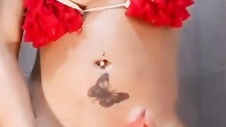 Xxl dicked latina TRANSSEXUAL YD plays with her yam-sized massive 22 cm trouser snake!