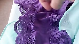 Aged fashioned g-string jerk and spunk