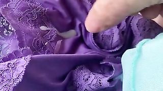 Aged fashioned g-string jerk and spunk