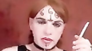 Smoking sissy gay chrissie blacked