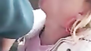 Skanky Chantelleslut37 ambles out of tiolet with jizm on face