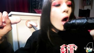 Wielded Punk Ladyboy Deep-Throats trio Spunk-Pumps Dirty Bukakke Gargle Feetjob