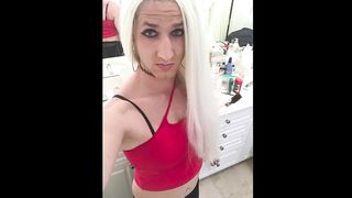 Silver Light-Haired Crossdresser