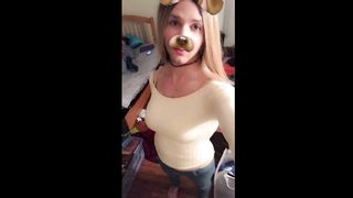 Curly Chocolate-Colored Haired Crossdresser