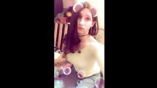 Curly Chocolate-Colored Haired Crossdresser