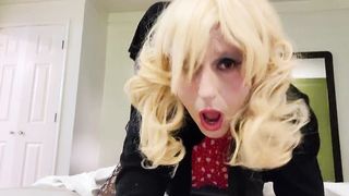 Sissy crossdresser Annette bi-racial hotel deep-throat and ravage