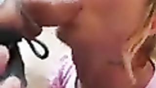 Chantelleslut37 gets mouth torn up of cd in public tolets