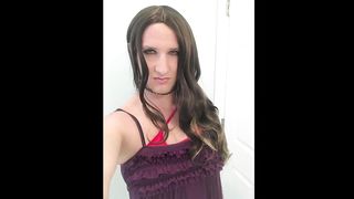 Reddish Dark-Skinned Haired Crossdresser