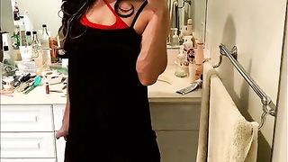 Crossdresser Looking In Mirror (Loop)