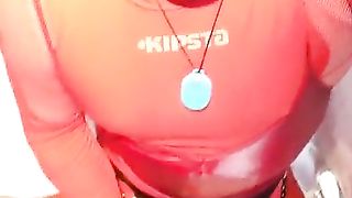 Crimson and black sissy loves a super-cute hand job total of spunk jizz two