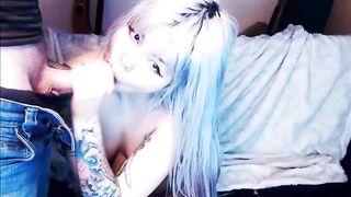 Lovely honey throating a she-male sweetheart