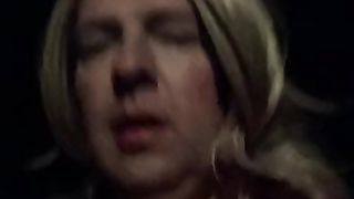 Poon on her bicycle in the dark