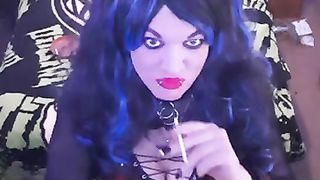 Shanna Platinum smoking Capri 120 and dancing