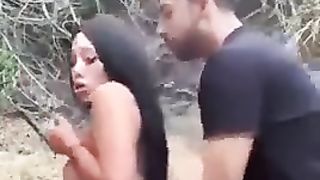 Transgender Princess outdoor assfuck