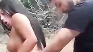 Transgender Princess outdoor assfuck