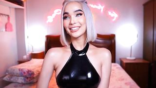 crossdresser tranny sweetheart costume play in spandex bathing suit