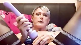 Finger romping my taut moist labia & stiffy have fun!