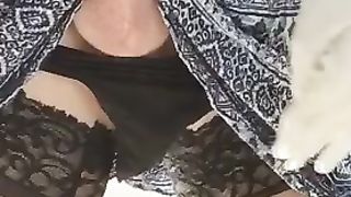 Sarah cd shoots a load in brief sundress