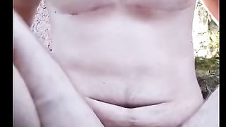 Trans Dude Tugging In The Woods