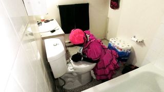 Sissy Maid Fettered to Restroom