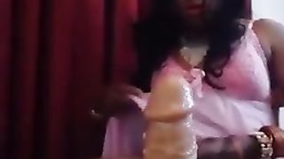Priya Sissy Banglore fabulous faux-cock blowing with butter