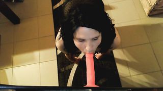 Gargle gag teaching with my fresh fucktoy