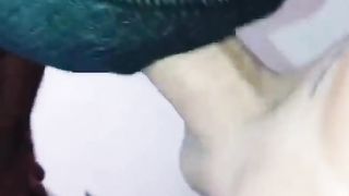 Pattyzinha taking milk in the rump