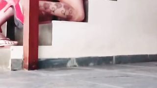 Pattyzinha taking milk in the rump