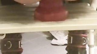 Christina doing the humungous crimson cork