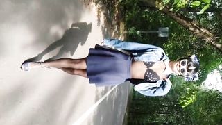 Sumptuous chika stupid ambling around in splendid sundress