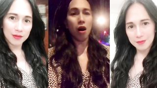 beautifull t-girl jack and demonstrate her rod in public