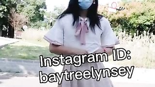 Tgirl upskir in street