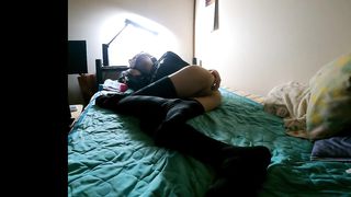 Ass-Fuck onanism with fresh striped thighhigh socks! 20211002