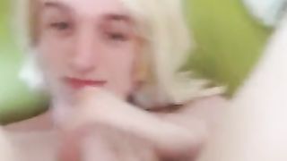 sissy self facial cumshot jizm drink