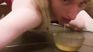 sissy sub guzzle urinate