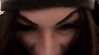 Transsexual rachellelovely deep throating pipe