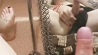 Ingrid plays with her trunk