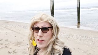 Mrs Samantha going for a walk on the beach