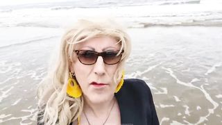 Mrs Samantha going for a walk on the beach