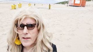 Mrs Samantha going for a walk on the beach